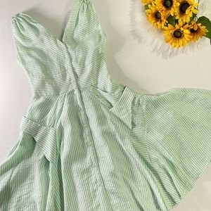 Calvin Klein Seersucker Striped V Neck Sundress 2P